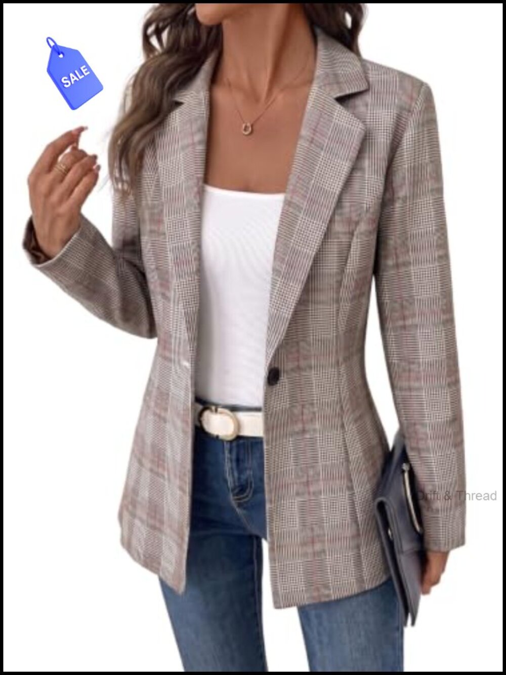 Women's Jacquard Blazer Business Casual Office Work Jacket Long Sleeve